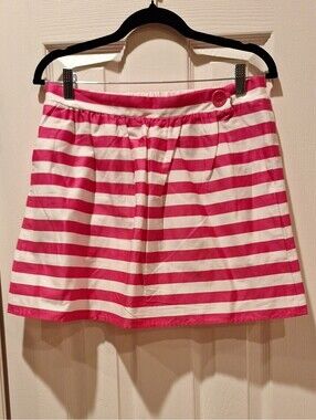Lilly Pulitzer - Pink and White Striped Mini Skirt - Medium